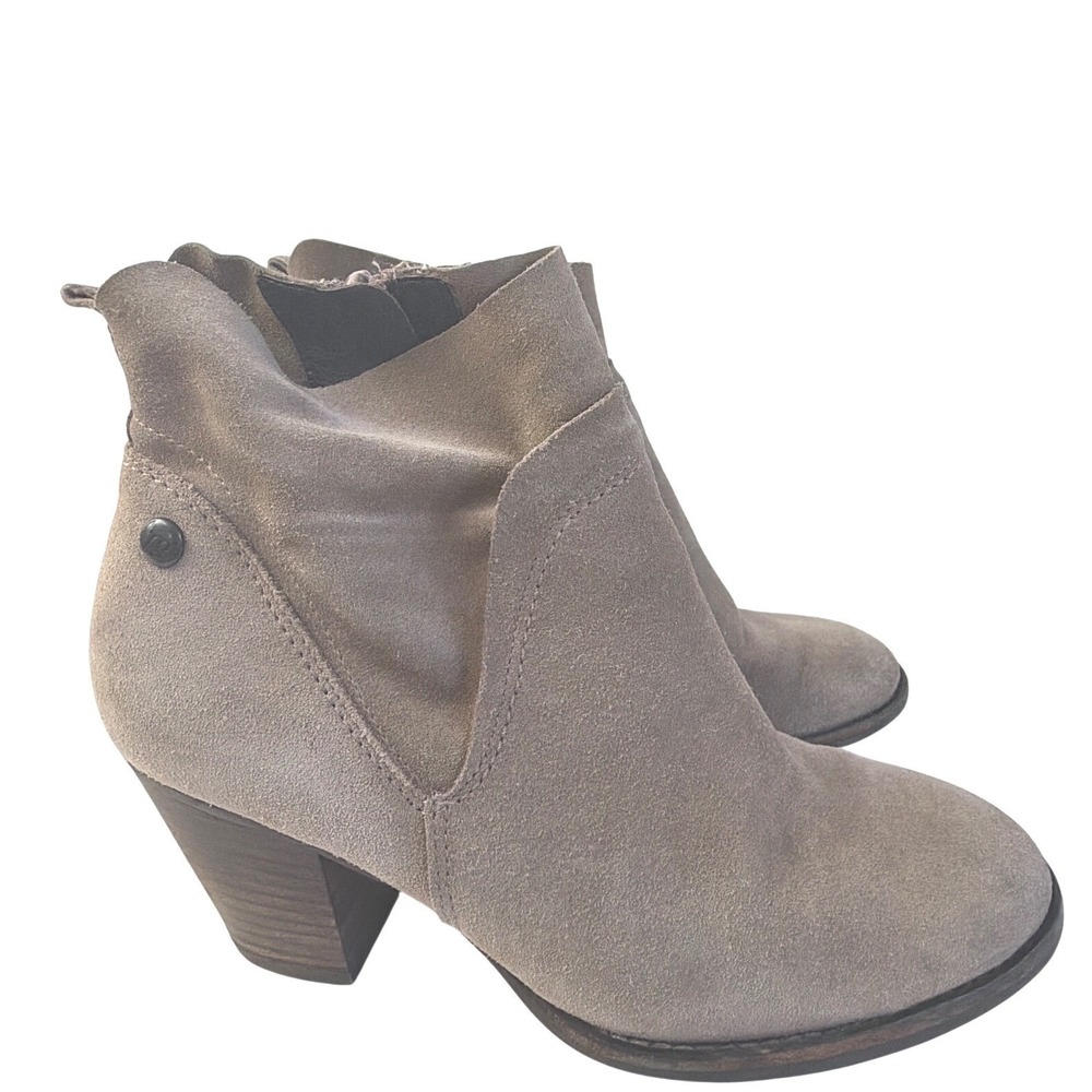 Paul Green Suede Ankle Boots Taupe Side Zip Booties Womens UK 3 US 5 - Picture 8 of 10